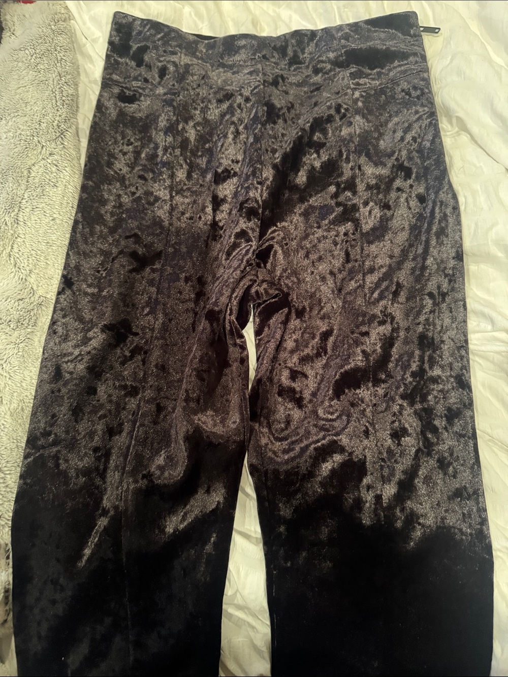 Good American Black Crushed Velvet Leggings